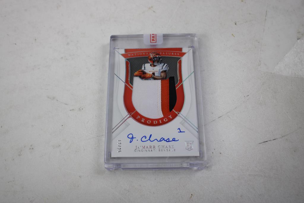 2021 Panini National Treasures - Prodigy Patch Autographs #PPA-JC Ja'Marr Chase /25
