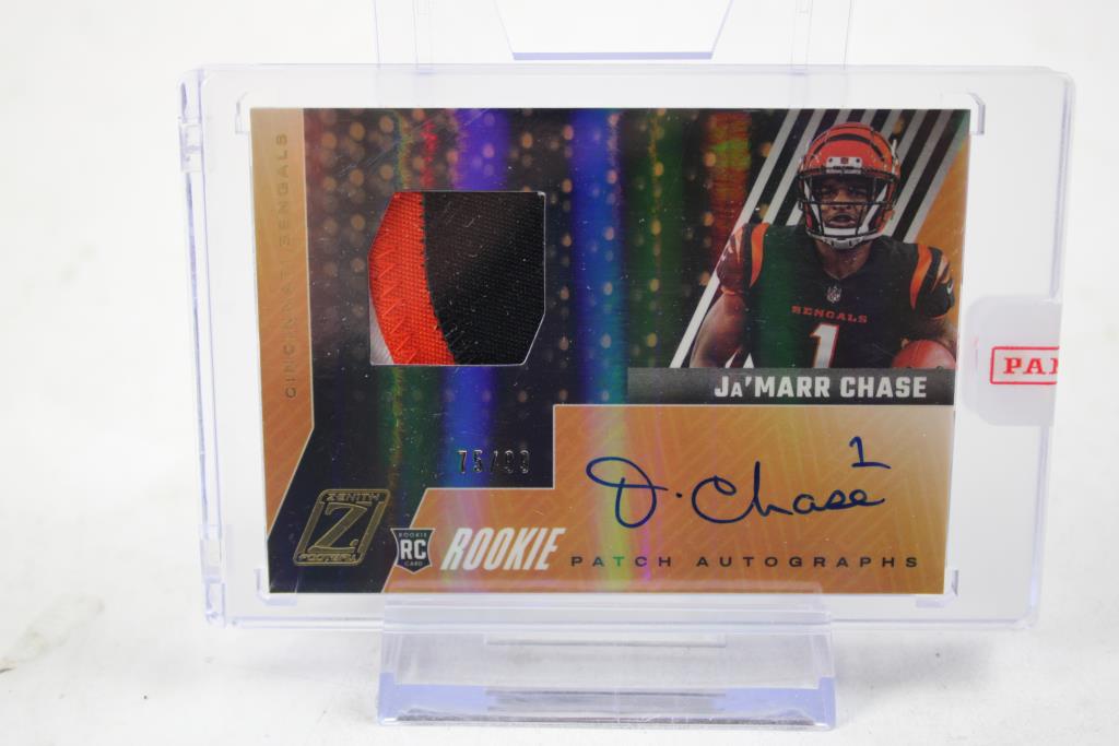 2021 Zenith Football Ja'Marr Chase Auto Rookie Patch Card #92 /99