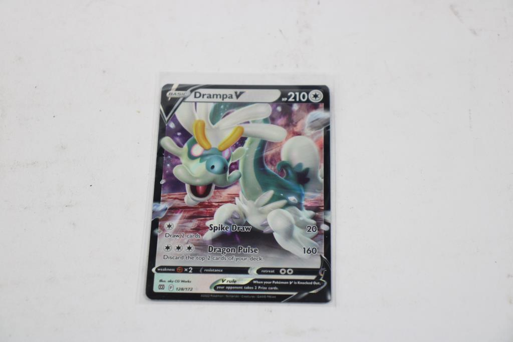 Pokemon TCG Card  Drampa V 128/172 (Brilliant Stars) Half Art, Near Mint