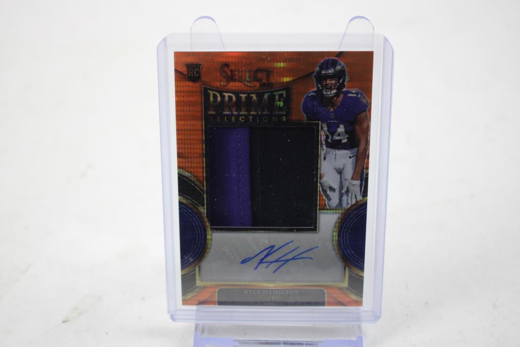 2022 Select Football Prime Collection Kyle Hamilton Rookie Auto Patch #PSKH /30