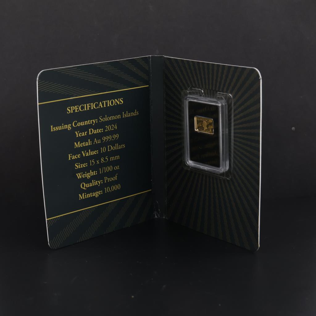 2024 Solomon Islands Fine Gold 10 Dollars 1/100oz Bar