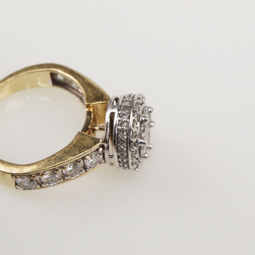 2.05cts TW Diamond 10kt Gold Two-tone Ring-Evaluated By Our Certified ...