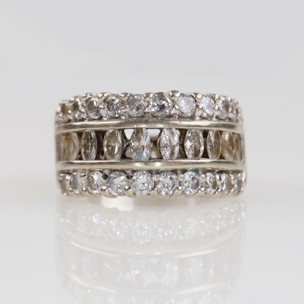 2.0cts TW Diamond 14kt White Gold Wedding Band- Evaluated By Our Certified Gemologist-AGS/GIA