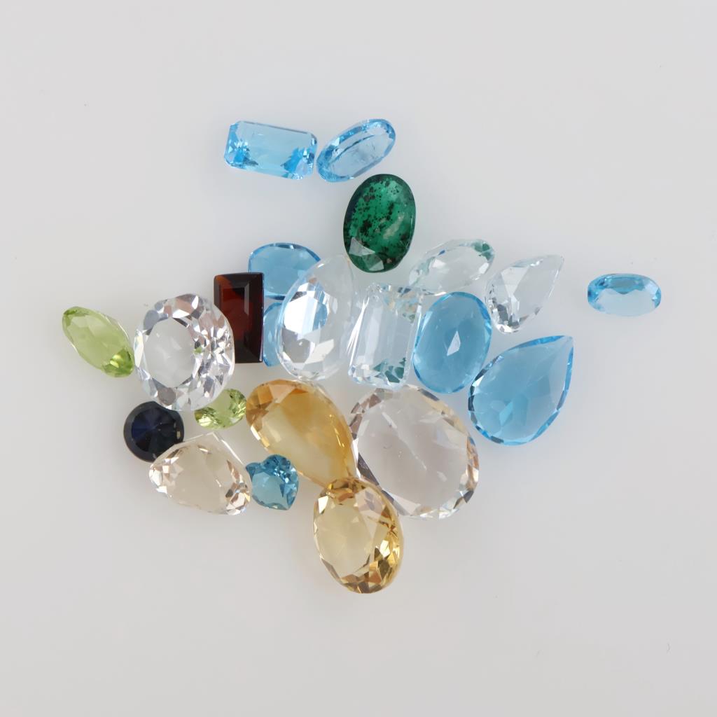 20+Loose Gemstones Including Blue Topaz & Citrine