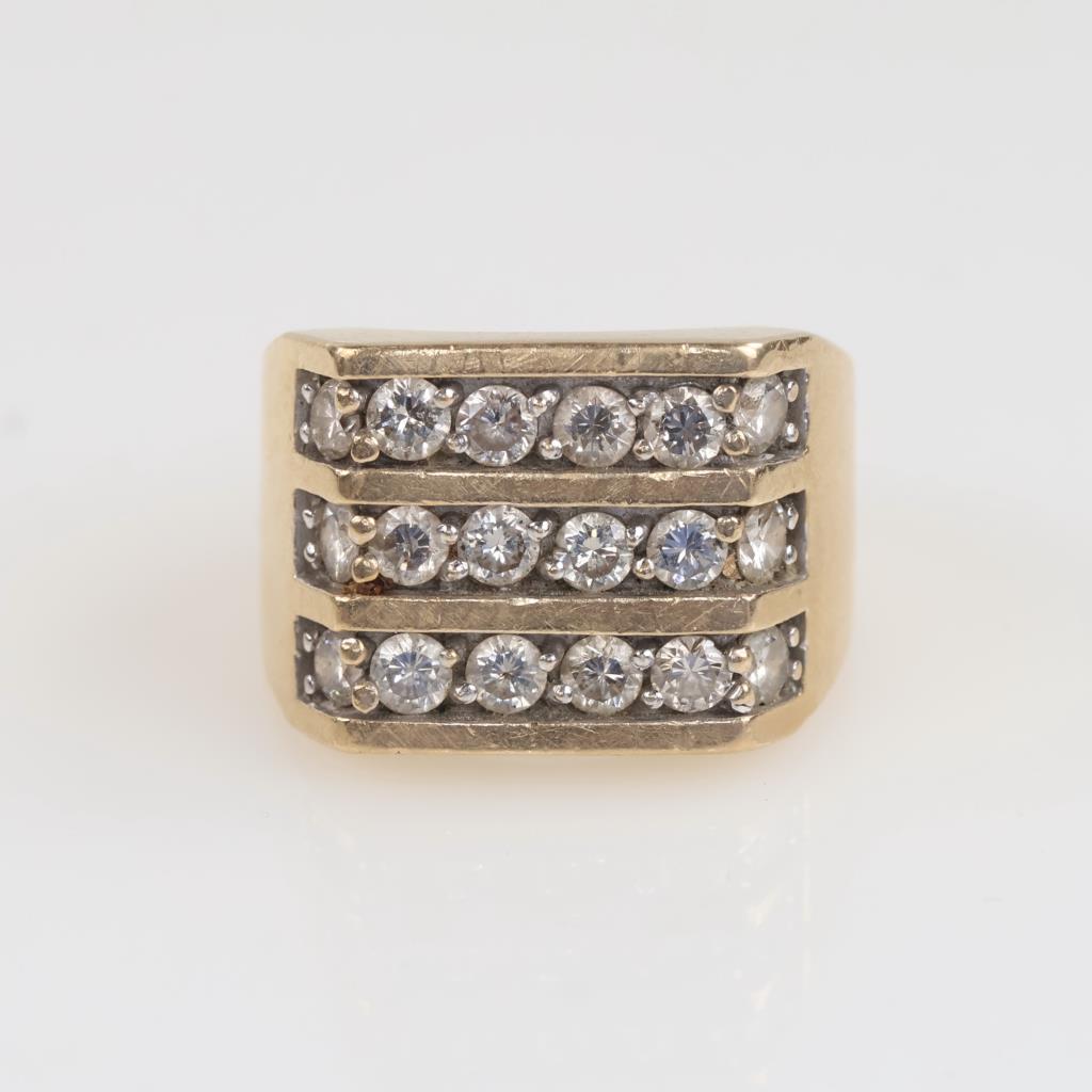 2.16cts TW Diamond 10kt Gold Ring-Evaluated By Our Certified Gemologist-AGS/GIA