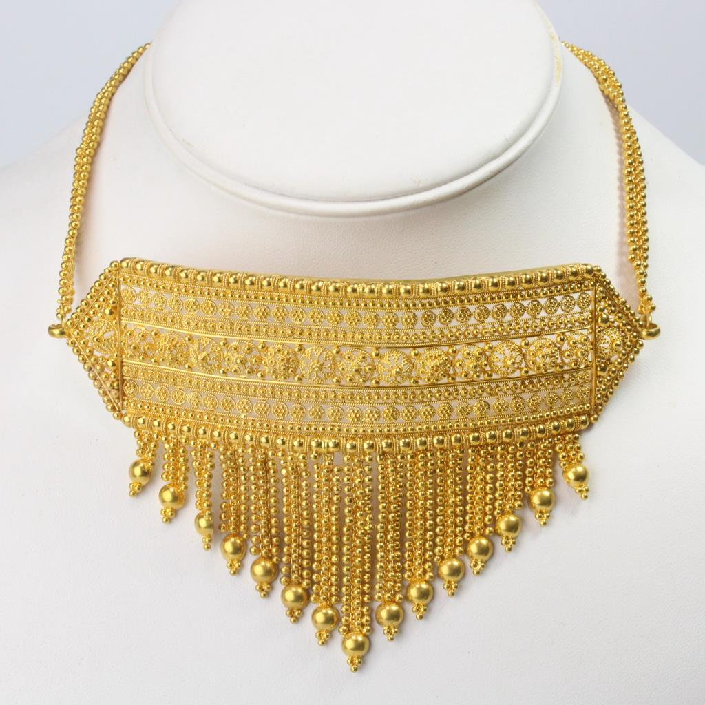 22kt Gold 65.7g Filigree Choker 