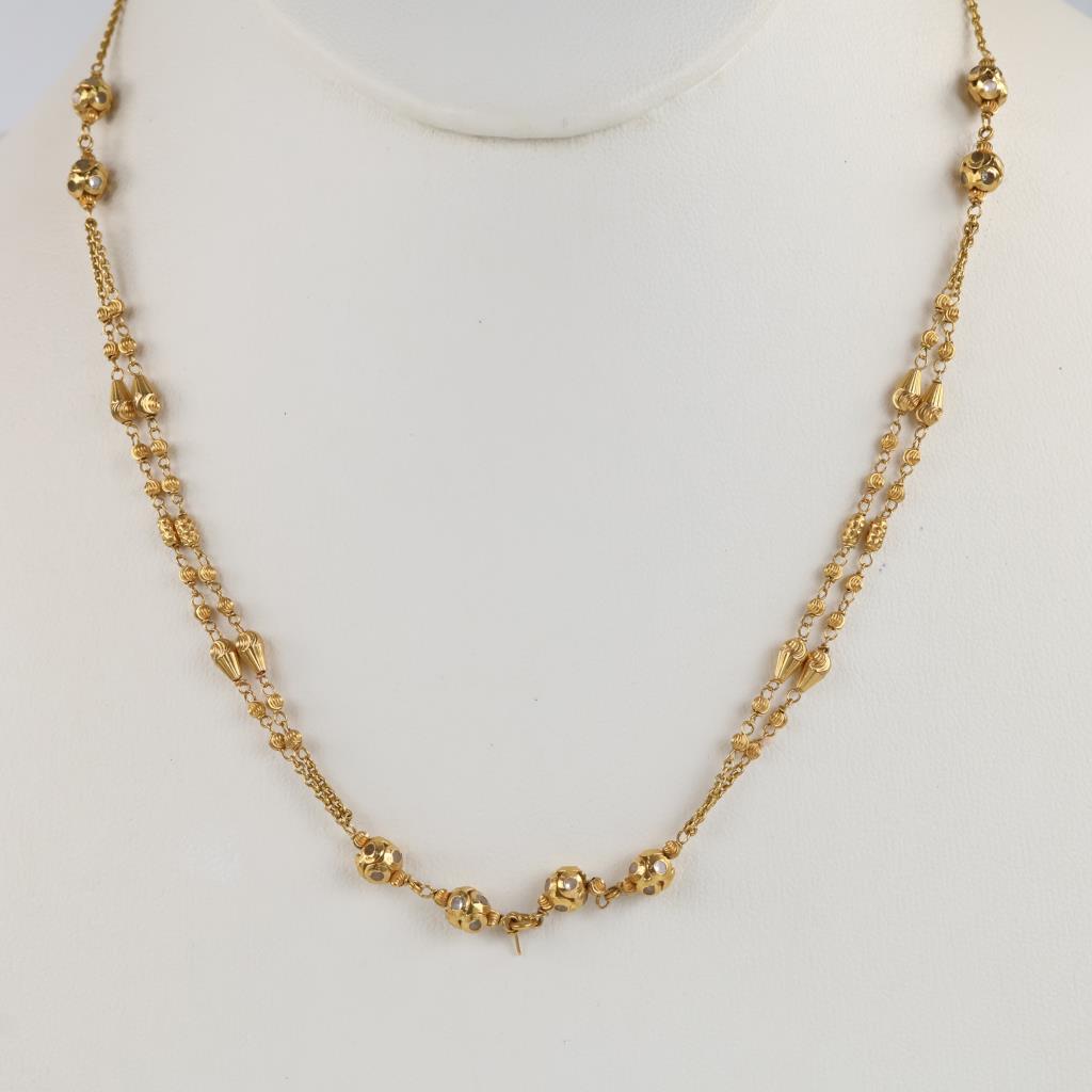 22kt Gold Clear Stone Beaded Necklace