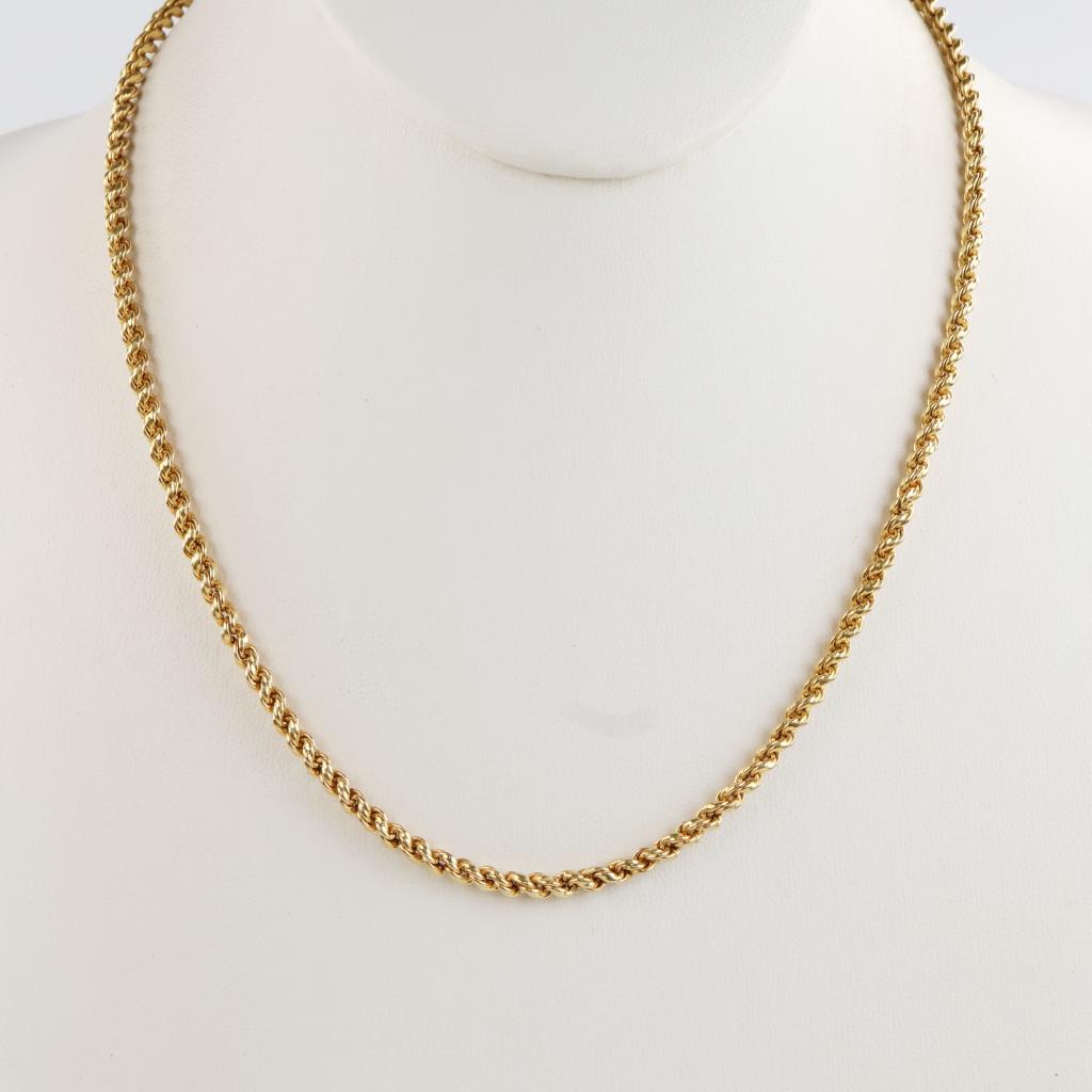 22kt Gold Hollow Rope Link Necklace