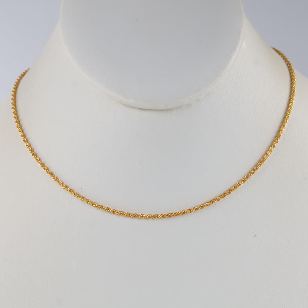 22kt Gold Hollow Rope Necklace