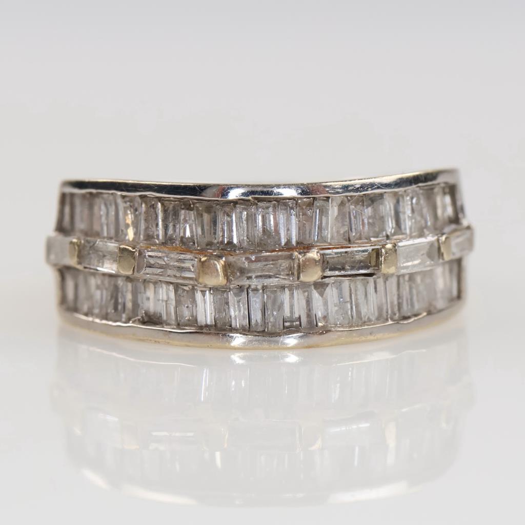 2.40cts TW Diamond 14kt Two Tone Gold Band -Evaluated By Our Certified Gemologist-AGS/GIA