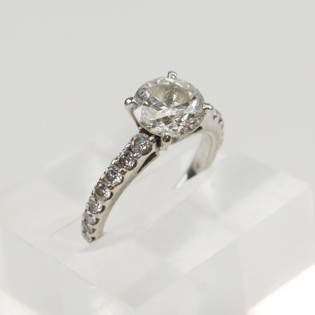 2.48cts TW Diamond 18kt White Gold Engagement Ring-Evaluated By Our ...