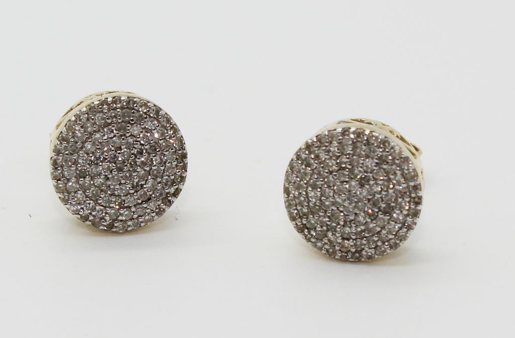2 4g 10kt Gold Earrings With Diamond Chip Accents Property Room 2 4g 10kt Gold Earrings With Diamond Chip Accents