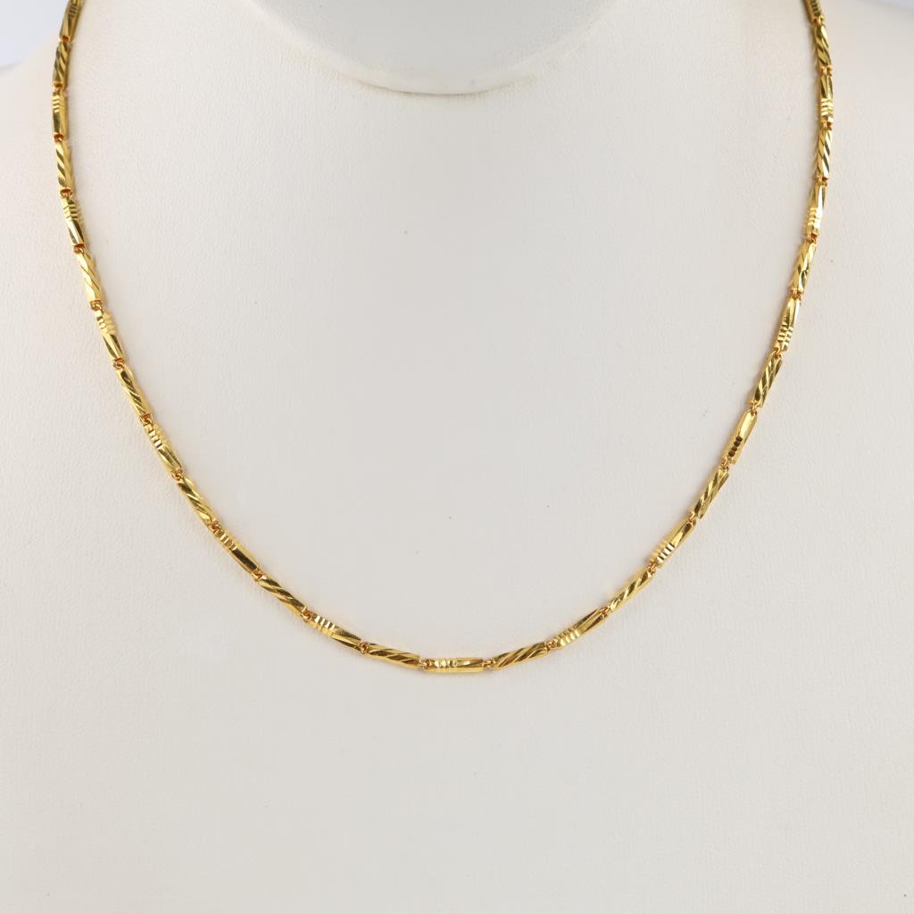 24kt Gold Hollow Link Necklace