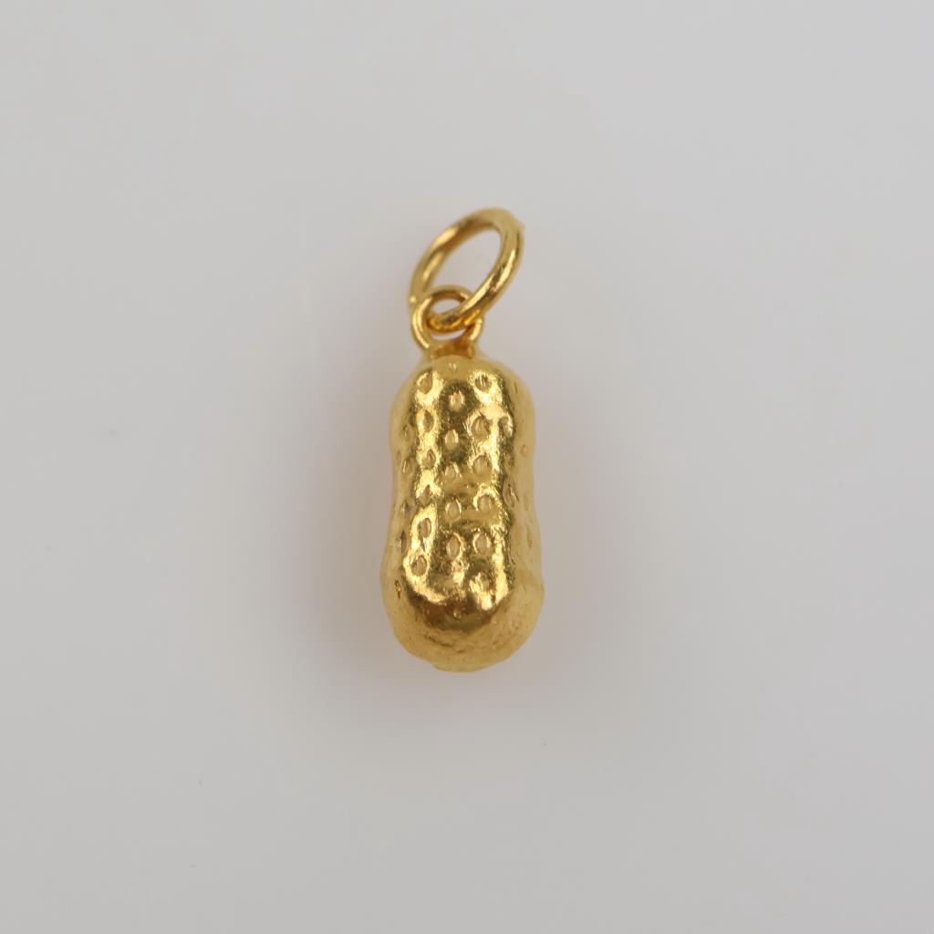 24kt Gold Peanut Pendant