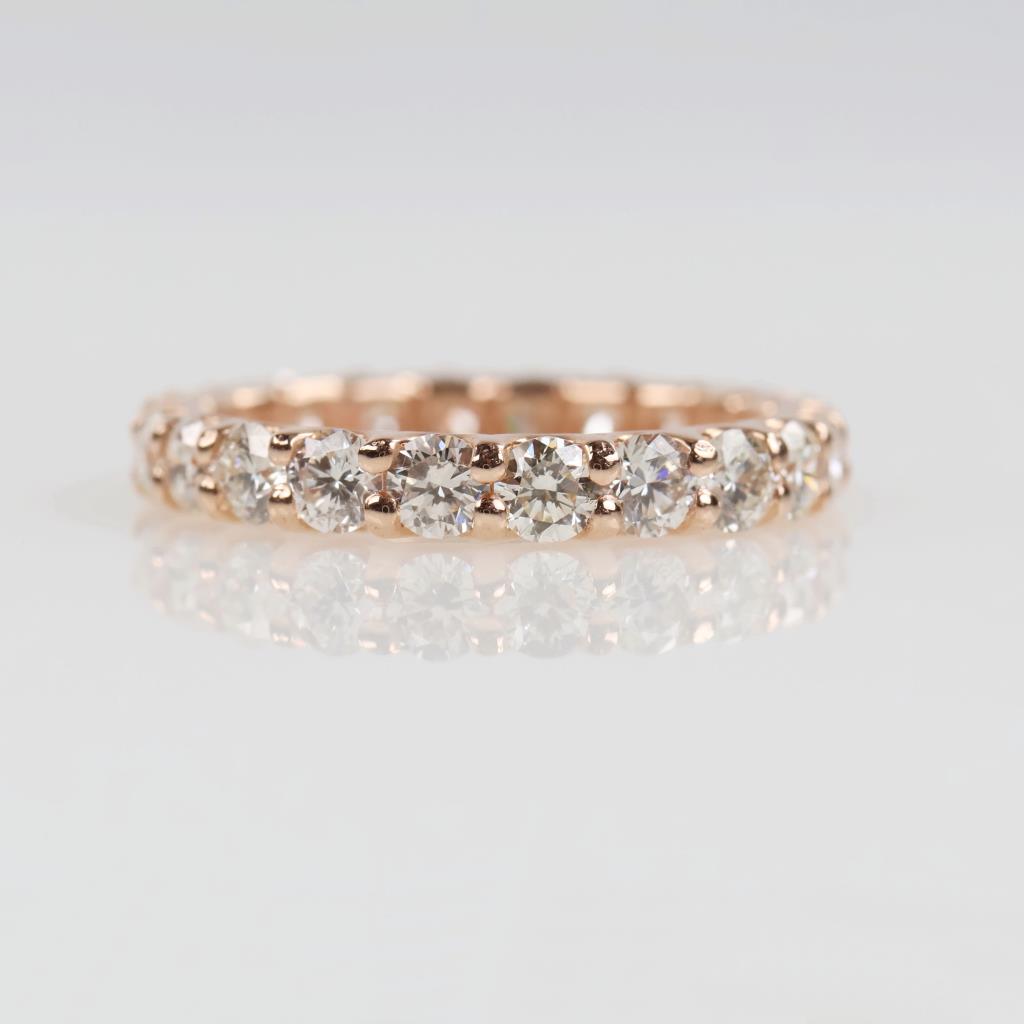 2.64cts TW Diamond 14kt Rose Gold Eternity Band-Evaluated By Our Certified Gemologist - AGS / GIA