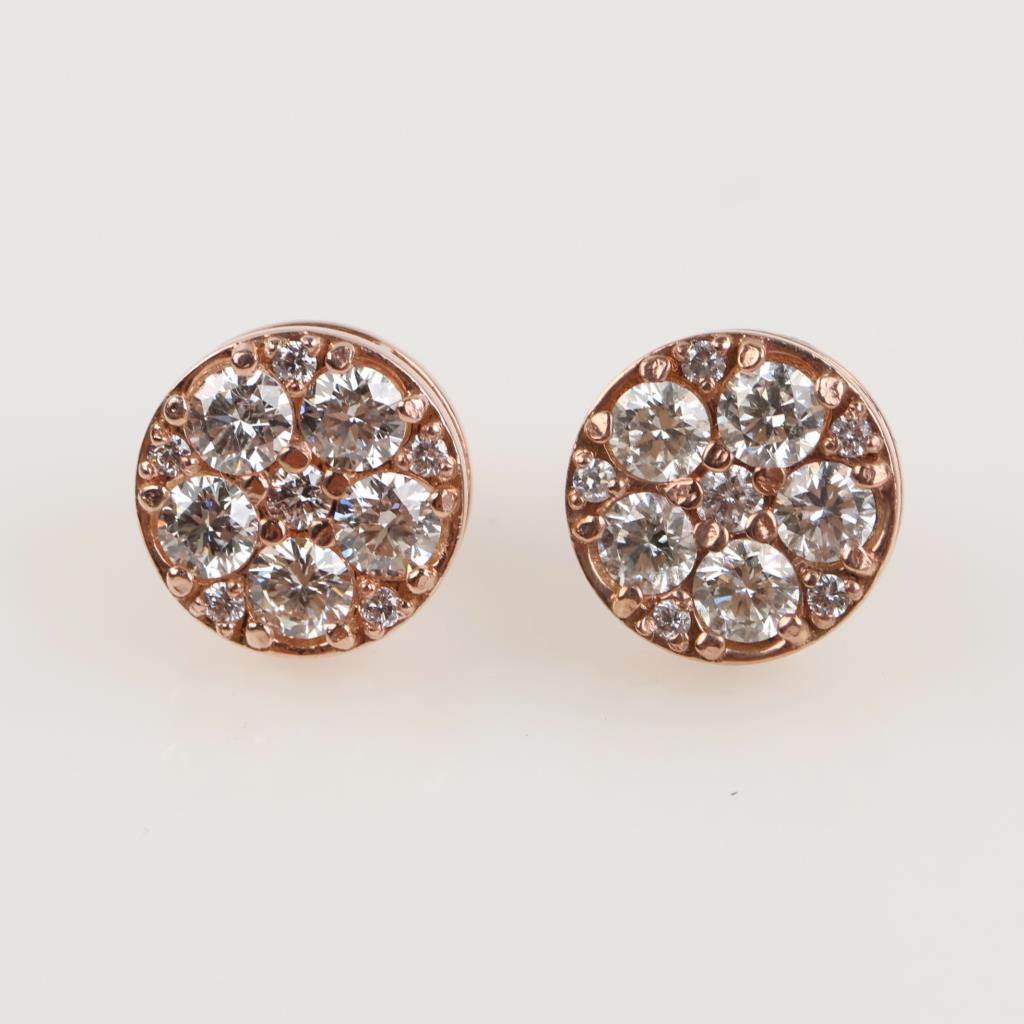 2.72cts TW Moissanite 10kt Rose Earrings