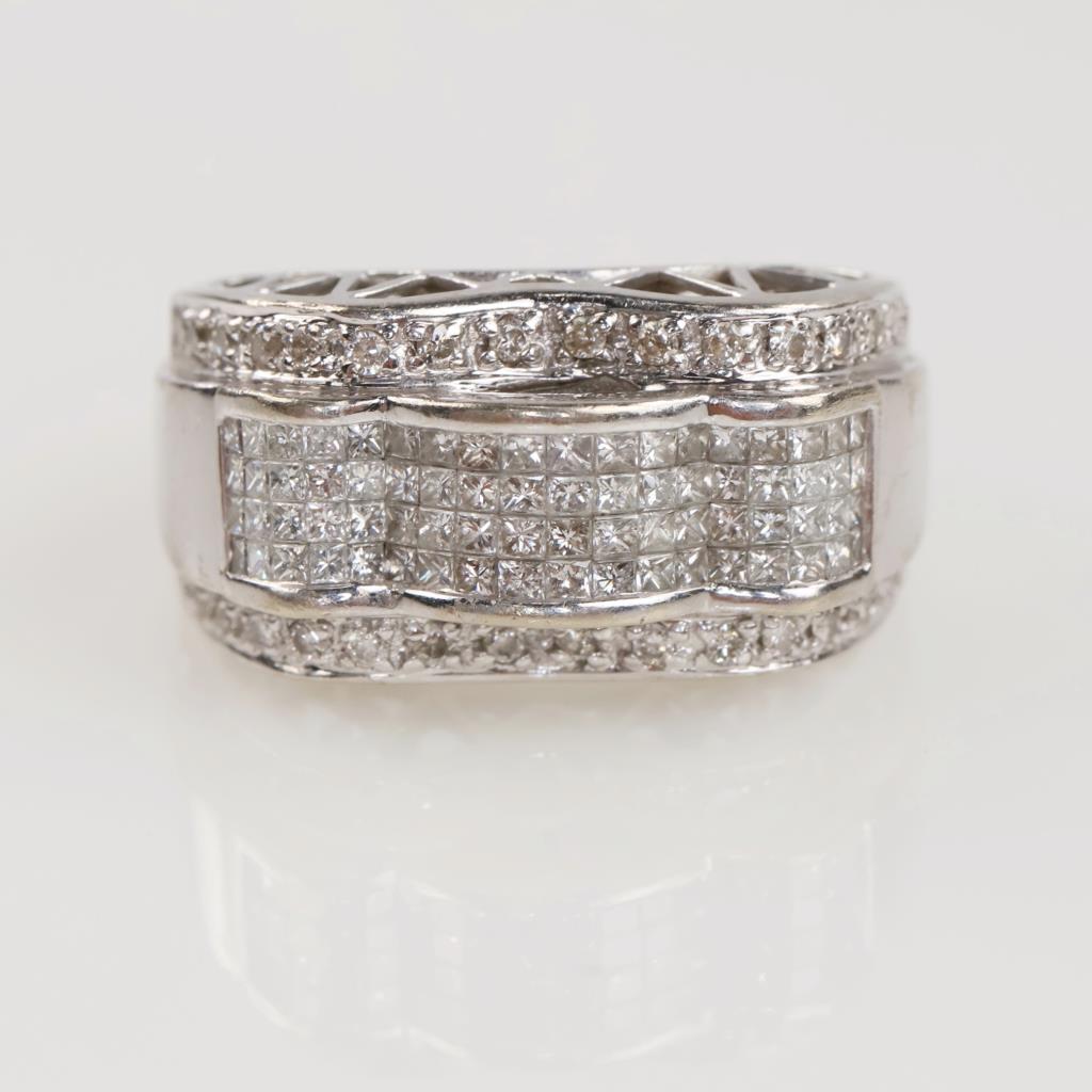 2.84cts TW Diamond 14kt White Gold Wedding Band- Evaluated By Our Certified Gemologist-AGS/GIA