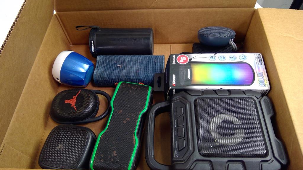 2Boom, Luve, Onn, And More Bluetooth Speakers, 10 Pieces