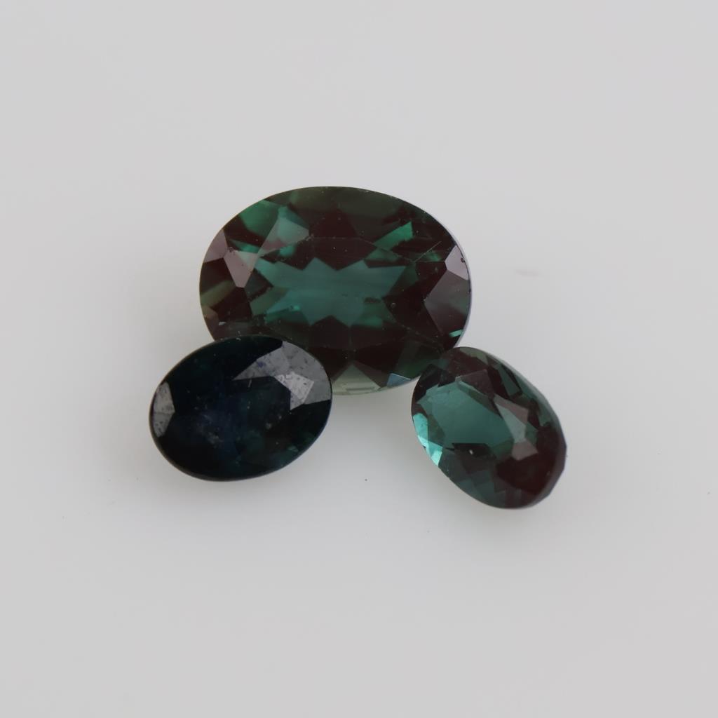 3 Faceted Loose Green Tourmaline