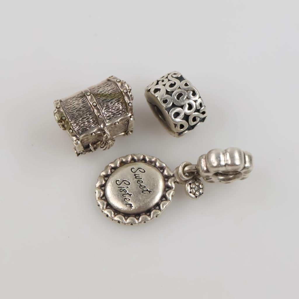 3 Pandora Sterling Silver Charms