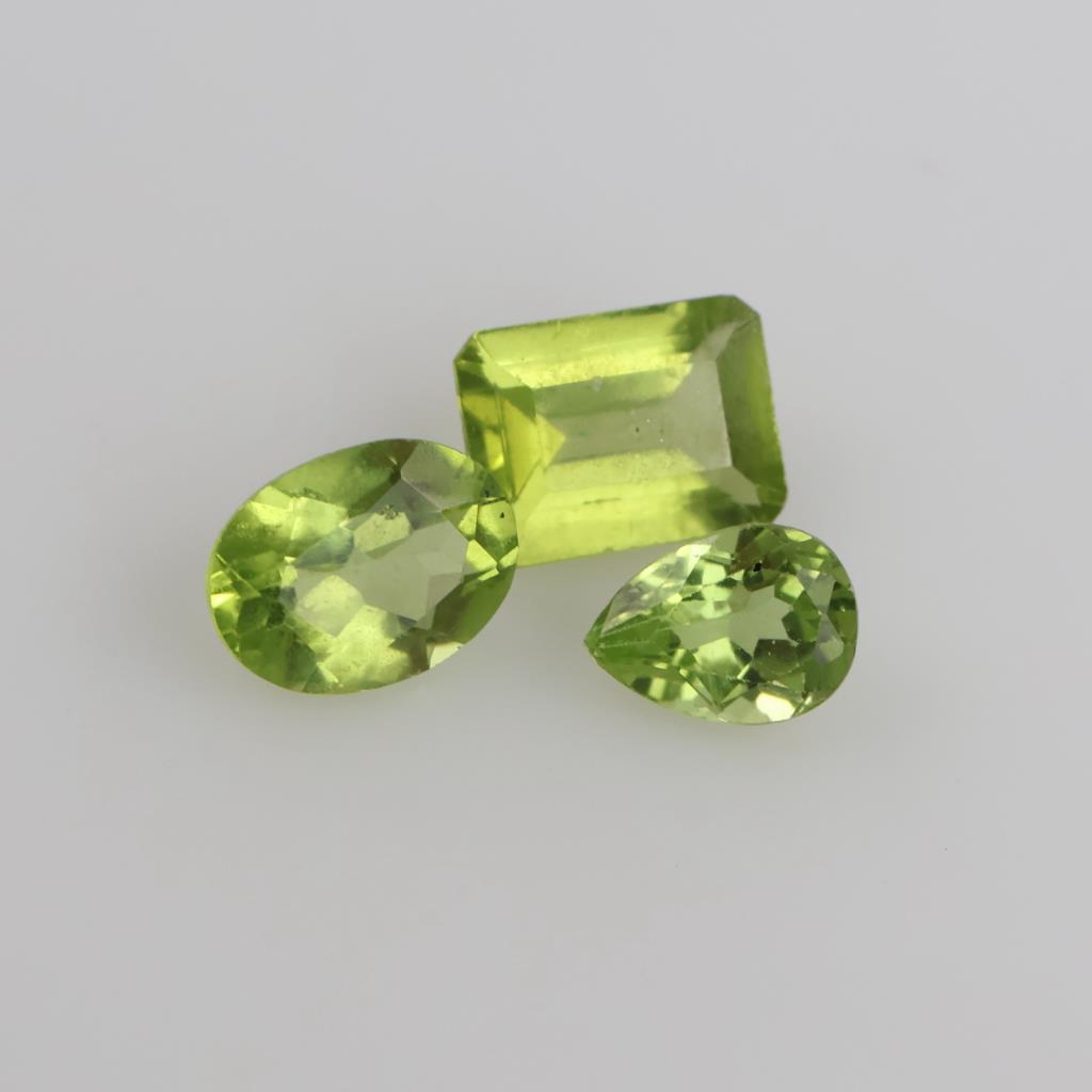 3 Peridots Faceted Loose Stones