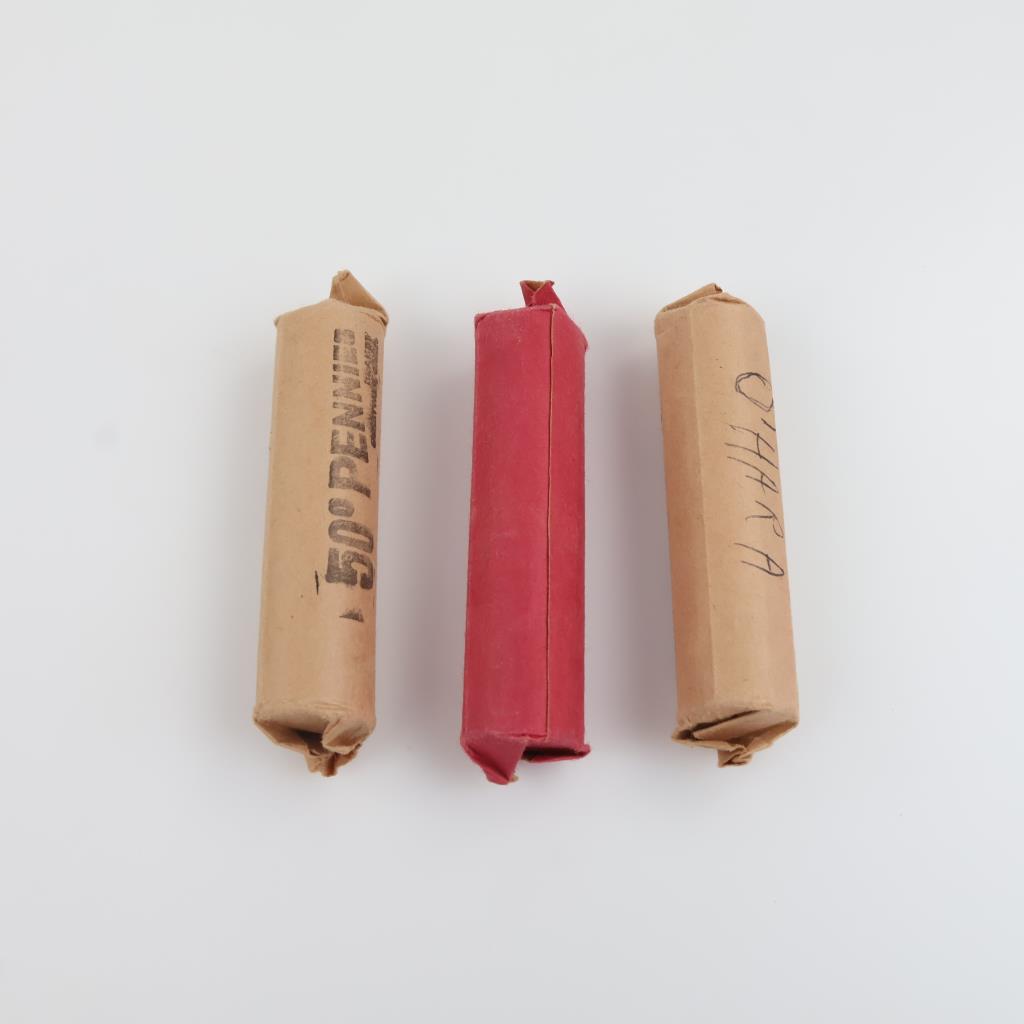 3 Rolls Of US Coins, Pennies