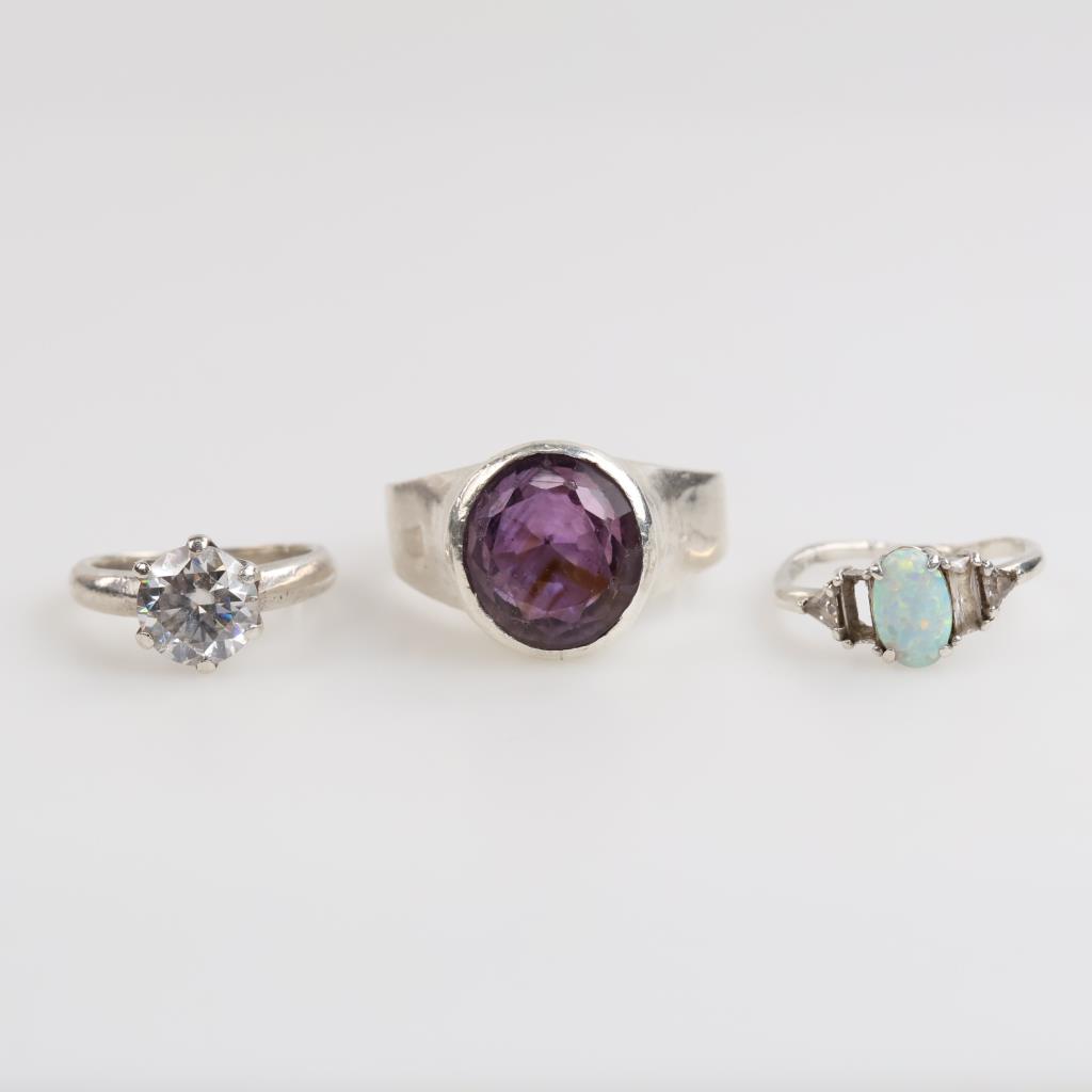 3 Sterling Silver Rings
