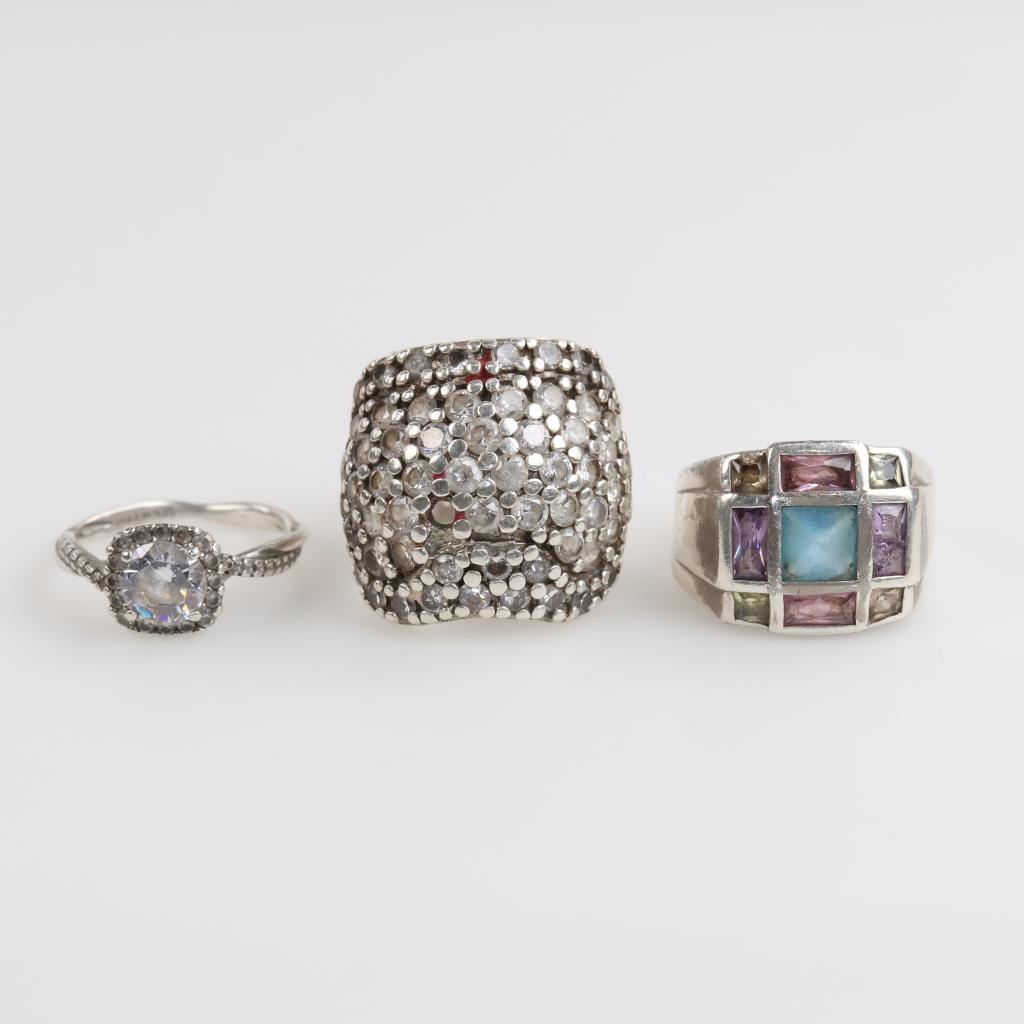 3 Sterling Silver Rings