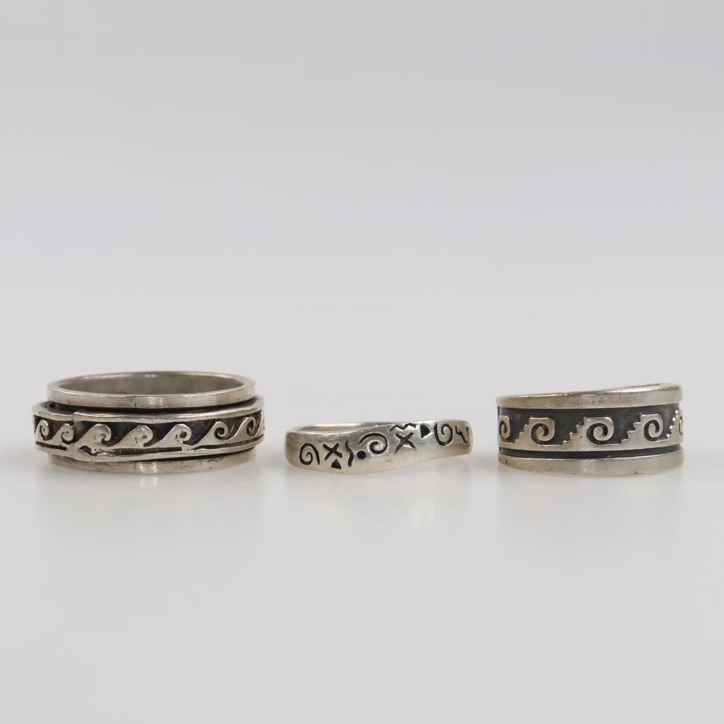 3 Sterling Silver Rings