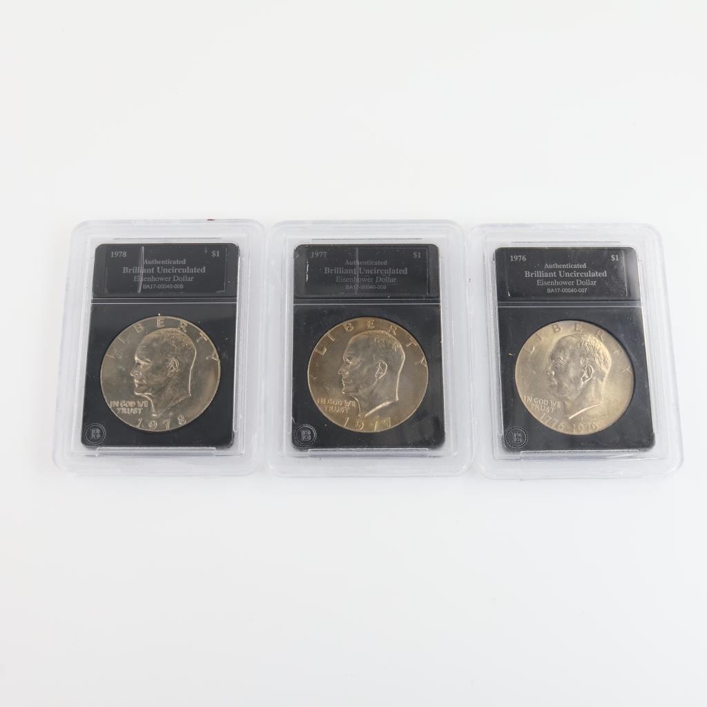 3 US Eisenhower Dollars