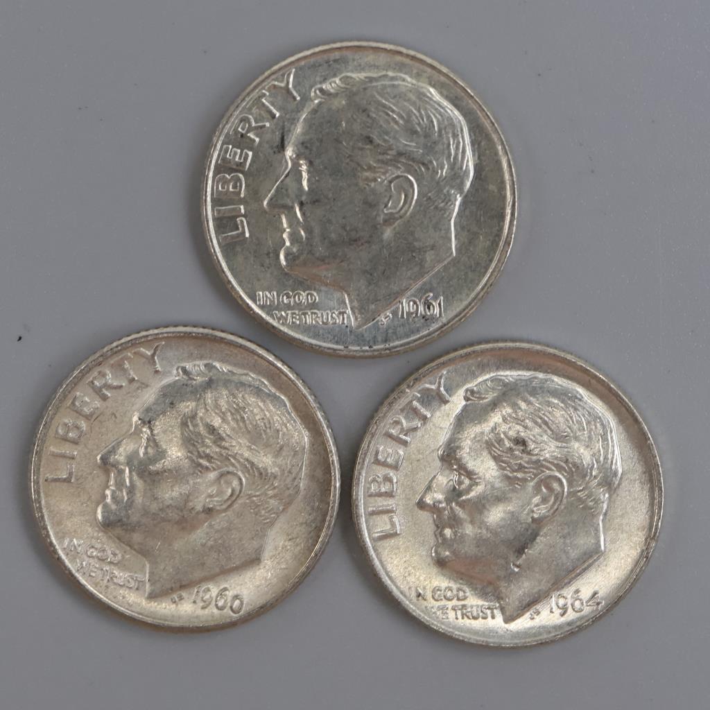 3 US Silver Dimes
