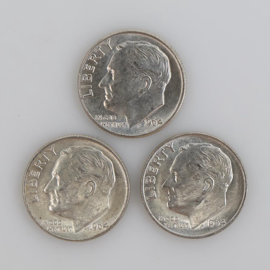 3 US Silver Dimes