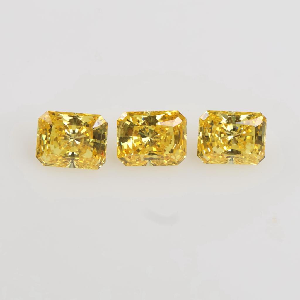 3 Yellow Faceted Loose Jewelry Craft Stones