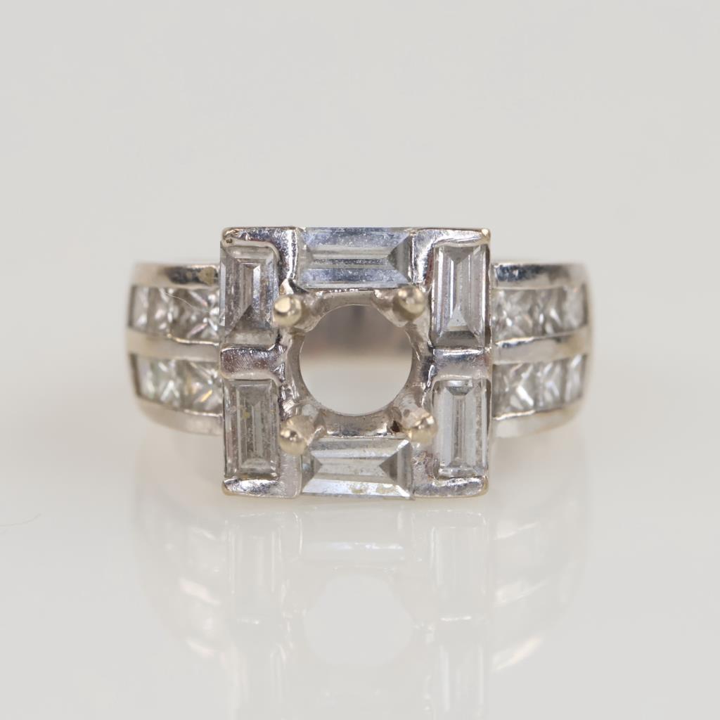 3.00cts TW Diamond 18kt White Gold Engagement Ring-Evaluated By Our Certified Gemologist-AGS/GIA