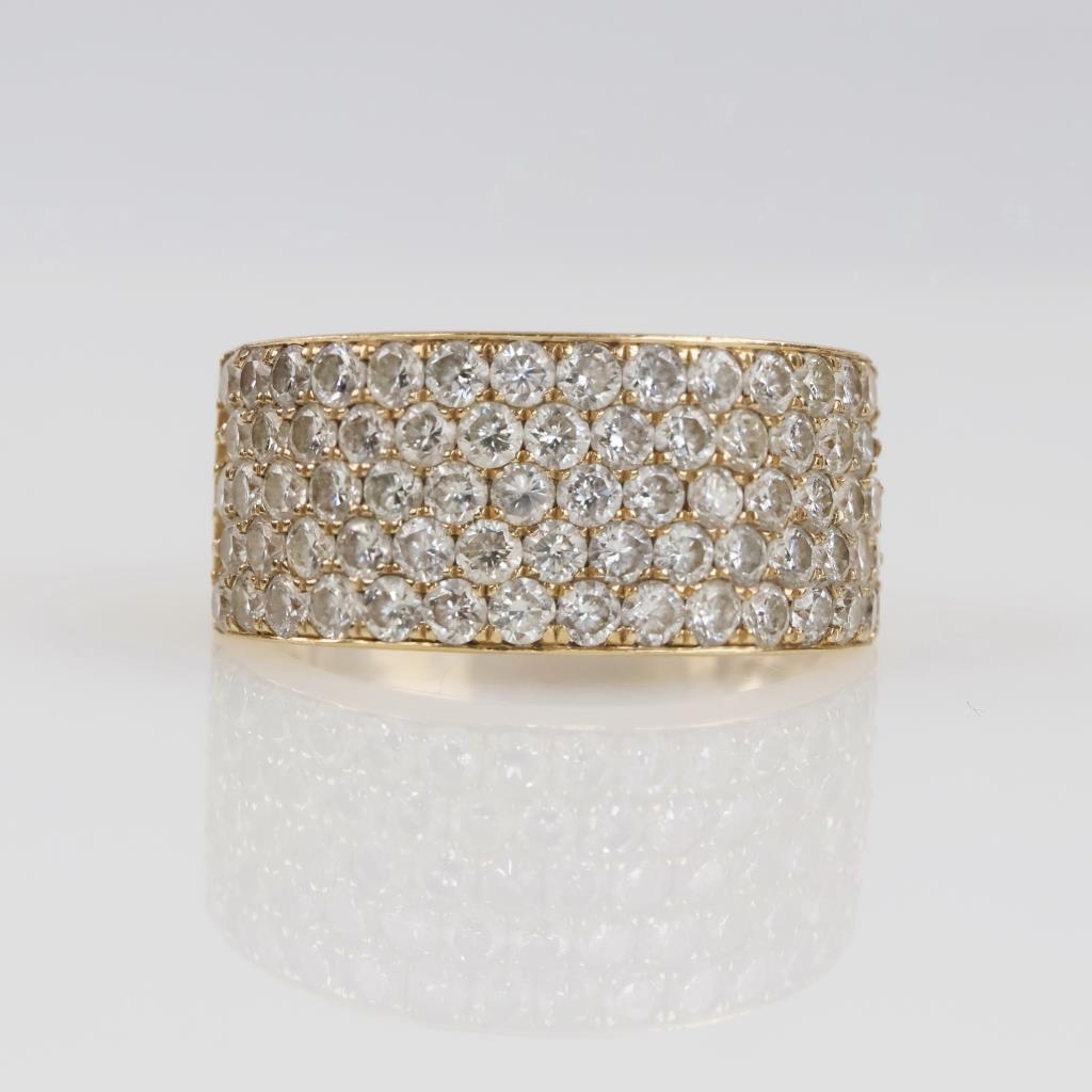 3.55cts TW Diamond 14kt Gold Wedding Band -Evaluated By Our Certified Gemologist-AGS/GIA