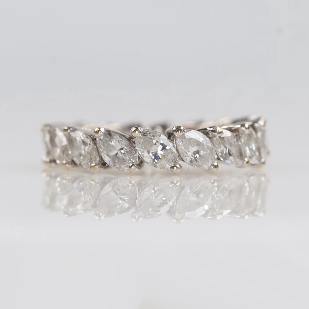 3.60cts TW Diamond 18kt White Gold Eternity Band -Evaluated By Our Certified Gemologist - AGS / GIA