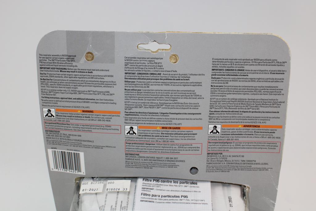 3M Dual Cartridge Paint Spray Respirator Property Room