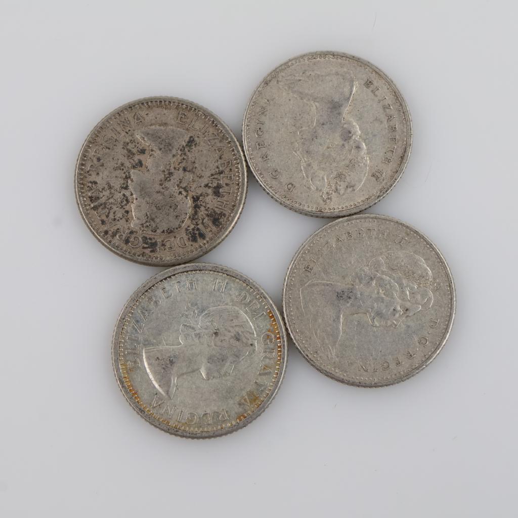 4 Canadian Silver Coins
