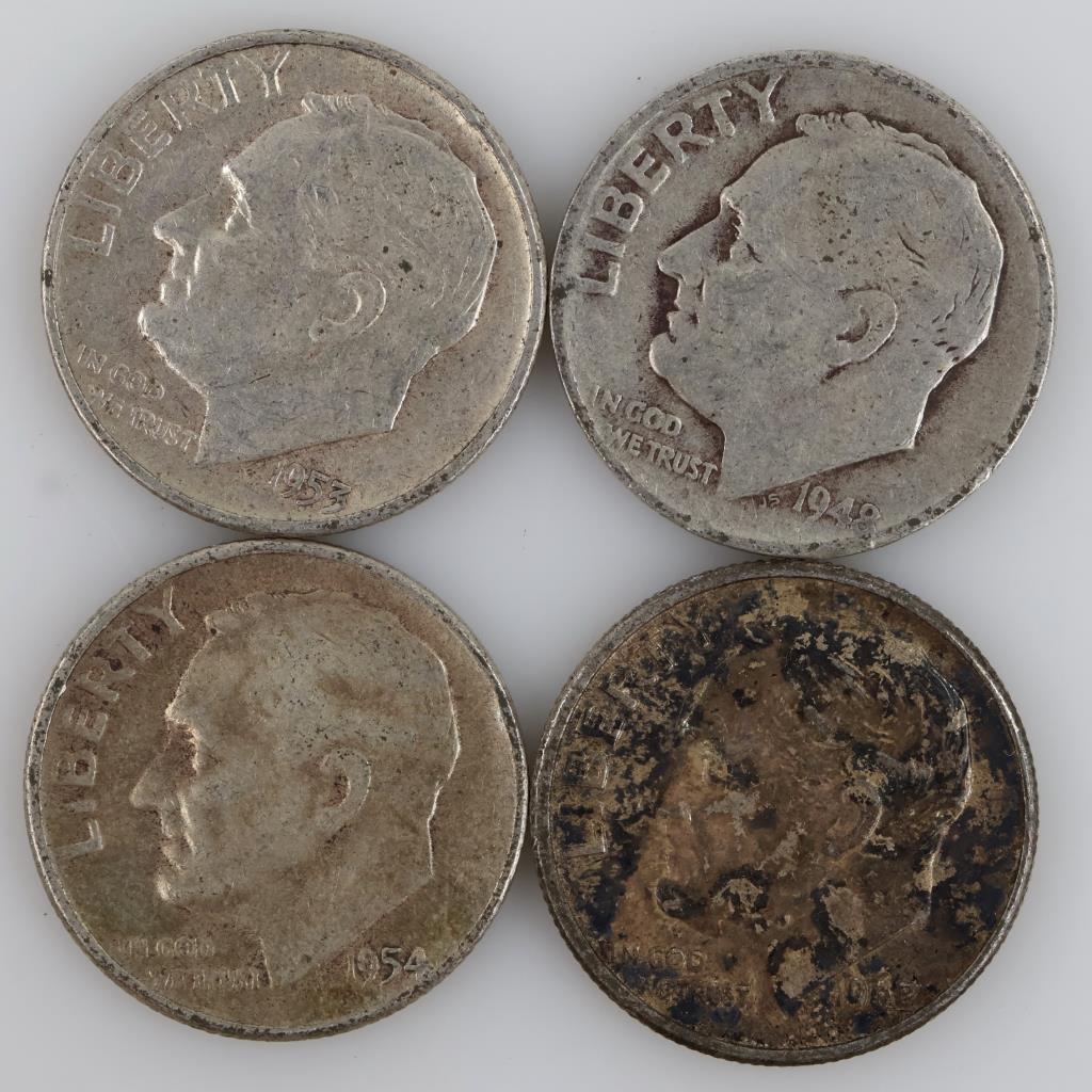 4 US Silver Dimes