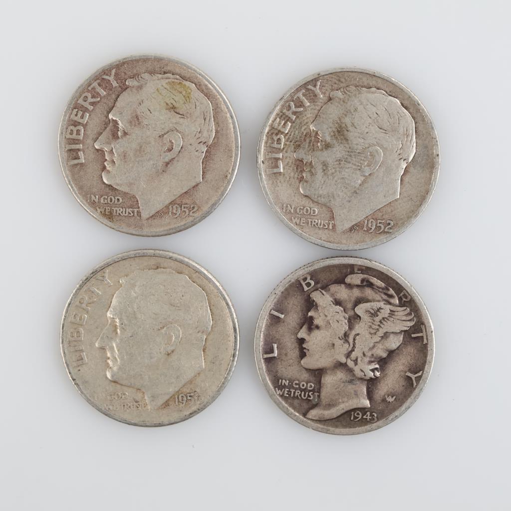 4 US Silver Dimes