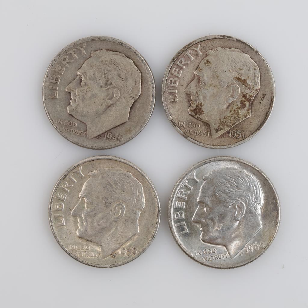 4 US Silver Dimes