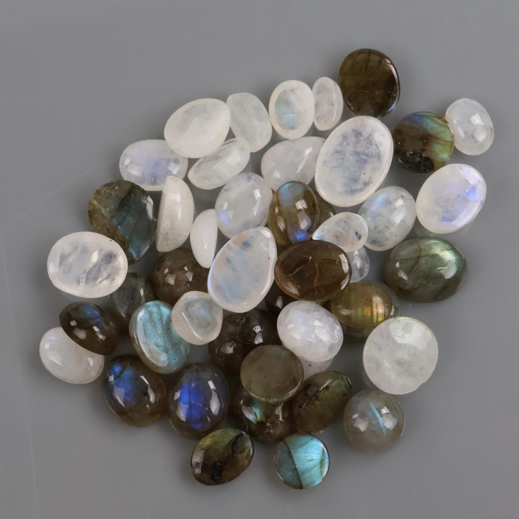 40+ Loose Feldspar & Labradorite Cabochon Gemstones
