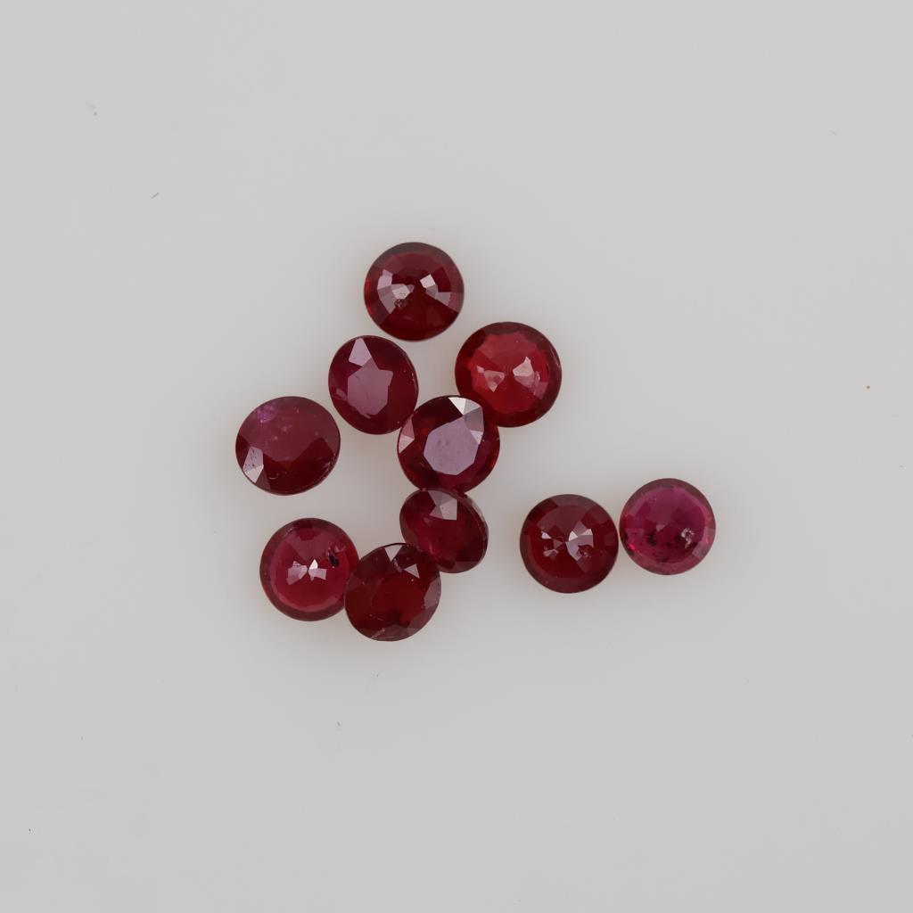 4.80cts TW Loose Rubies, 10 Pieces -Evaluated By Our Certified Gemologist-AGS/GIA