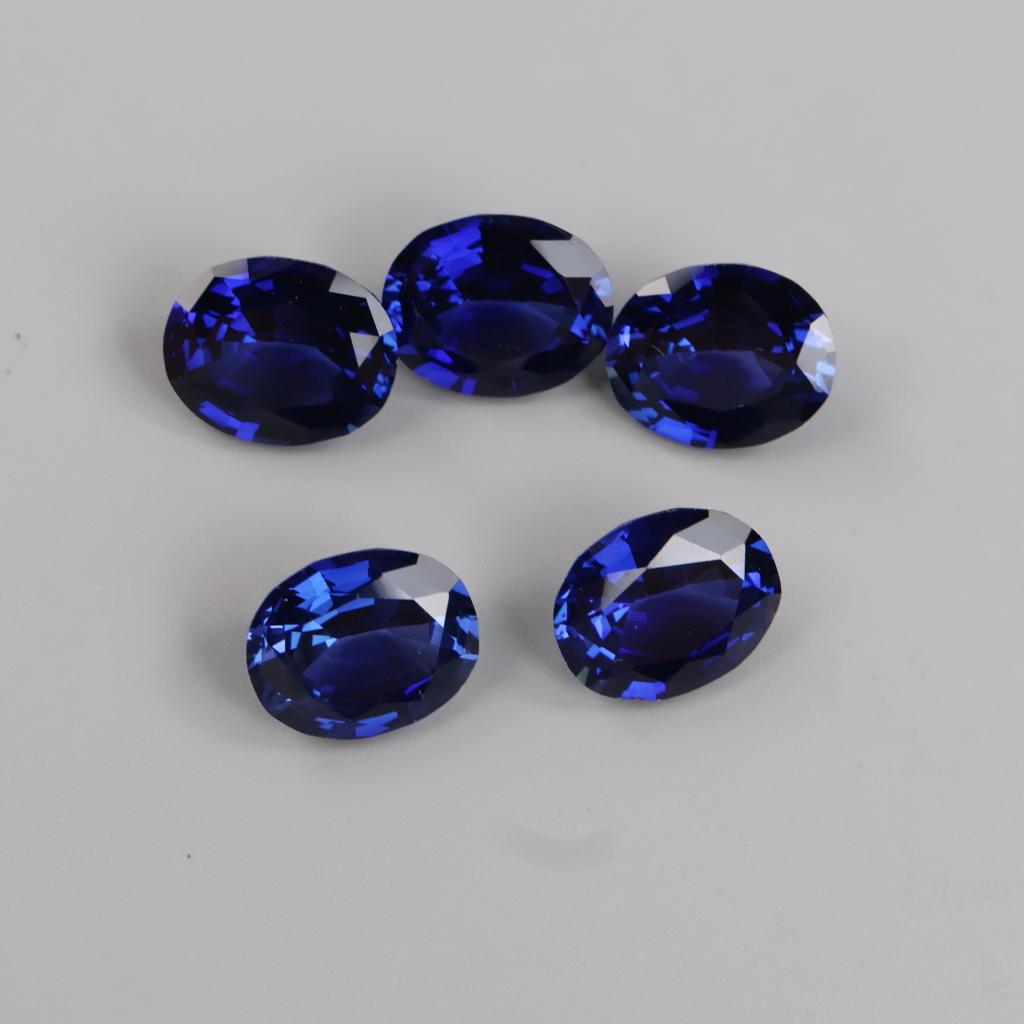 5 Blue Faceted Loose Jewelry Craft Stones