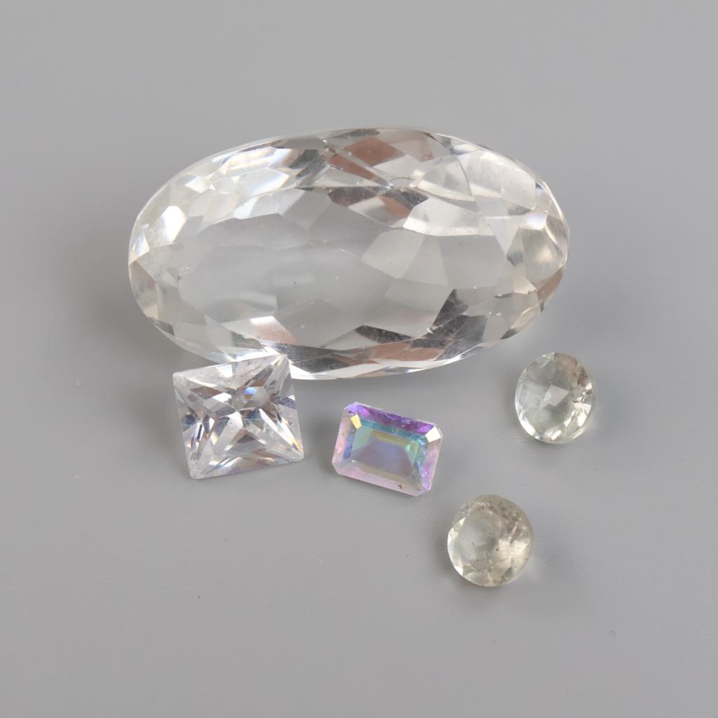 5 Clear Loose Jewelry Craft Stones