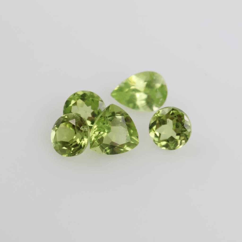 5 Peridot Faceted Loose Stones