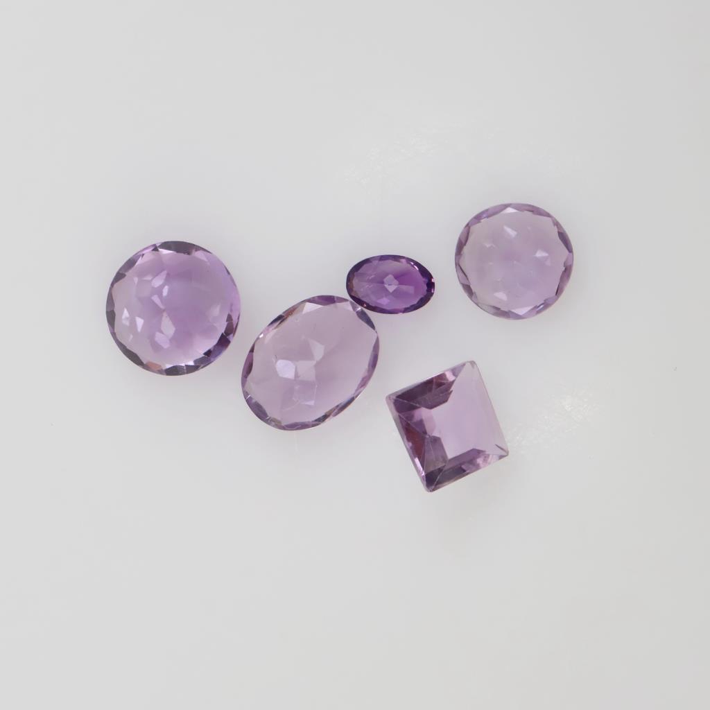 5 Purple Faceted Loose Jewelry Craft Stones