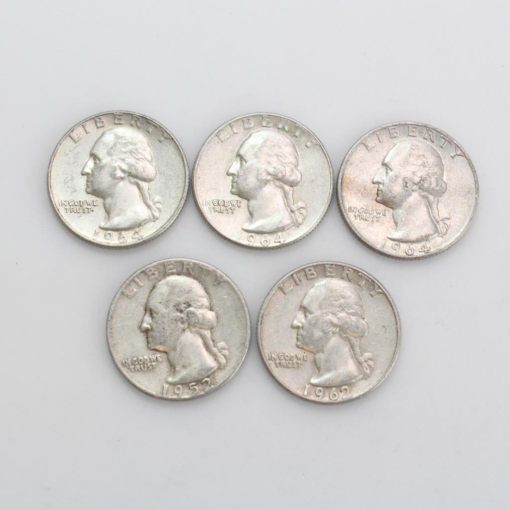 5 Silver US Quarters Property Room