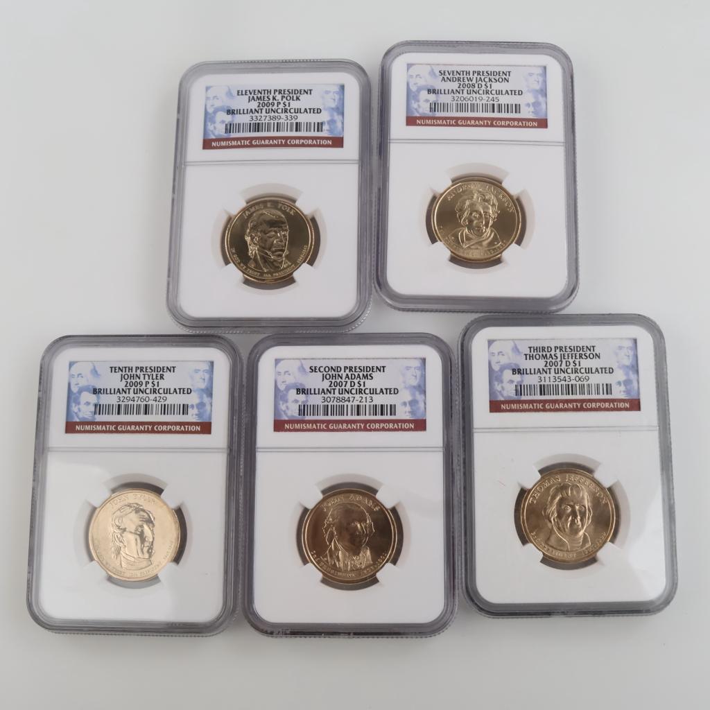 5 US Presidential Dollars