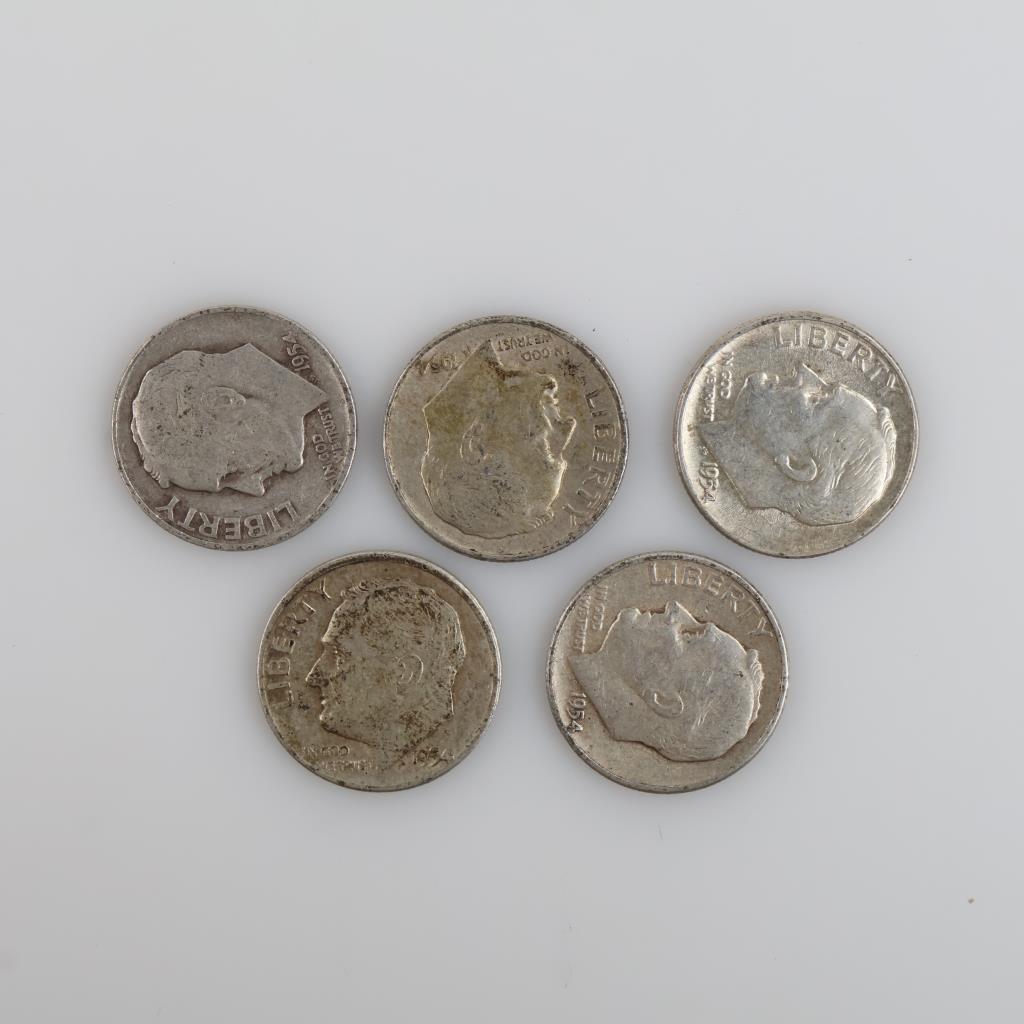 5 US Silver Dimes